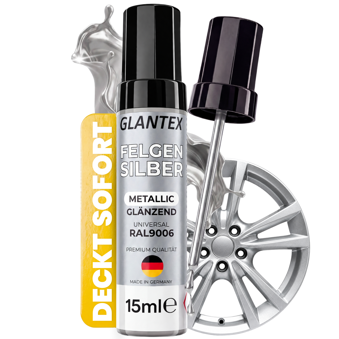 GLANTEX Lackstift Silber Metallic RAL 9006 mit 15 ml Inhalt