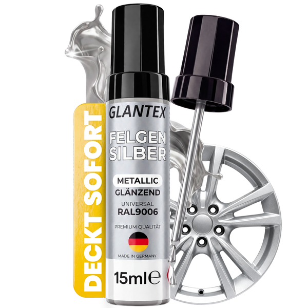 GLANTEX Lackstift Silber Metallic RAL 9006 mit 15 ml Inhalt