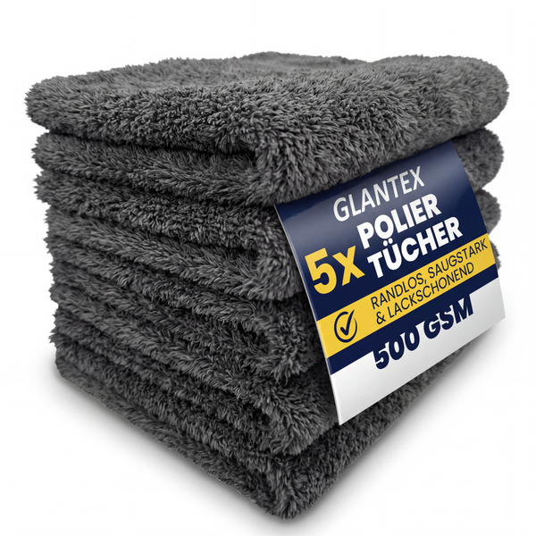 GLANTEX Randlose Poliertücher 500 GSM, 40x40 cm