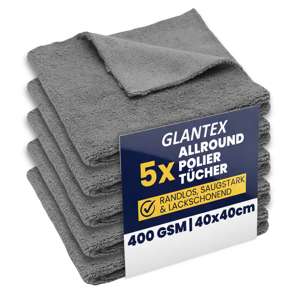 GLANTEX Allround Poliertuch 400 GSM, 40x40 cm