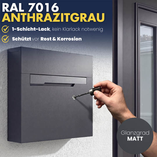 Lackstift Anthrazit Matt mit geöffneter Verpackung und integriertem präisionspinsel